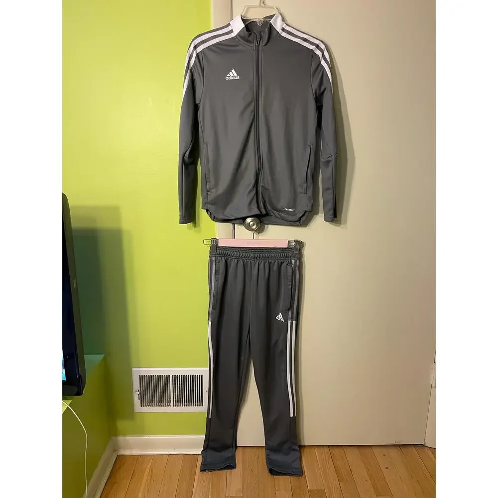 Adidas 2 Piece Set Jacket and Pants Gray